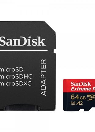Карта памяти 64 ГБ microSDXC UHS-I U3 A2 SanDisk Extreme Pro
S...