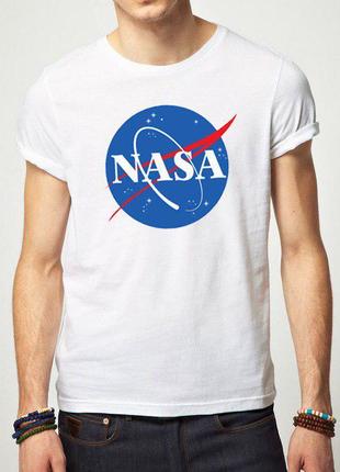 Футболка NASA | Мужская футболка НАСА | Белая футболка