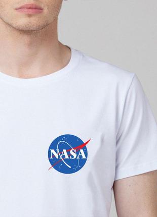 Футболка NASA | Футболка мужская НАСА | Белая футболка