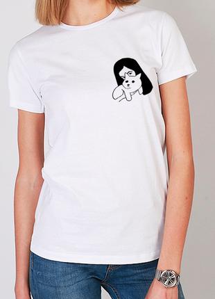 Белая футболка | женская футболка с рисунком | футболка с инди...