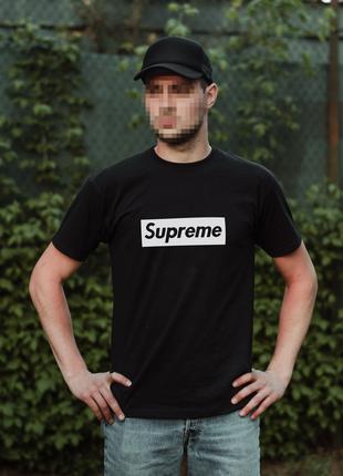 Футболка Supreme черная хлопковая