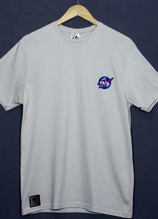 Футболка NASA | Футболка мужская НАСА | Бежевая футболка