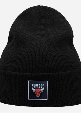 Зимова шапка Chicago Bulls / Шапка Chicago Bulls чорна
