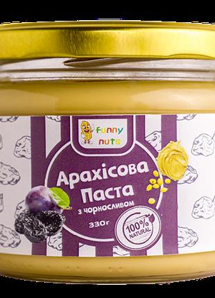 Арахисовая паста "Funny Nuts", с черносливом, стекло, 330 г (а...