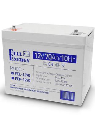 Аккумулятор гелевый 12В 70 Ач для ИБП Full Energy FEL-1270