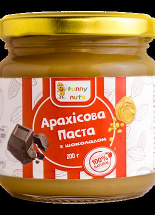 Арахисовая паста "Funny Nuts", с шоколадом, стекло, 200 г (арт...