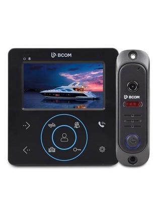 Комплект видеодомофона BCOM BD-480M Black Kit: видеодомофон 4"...