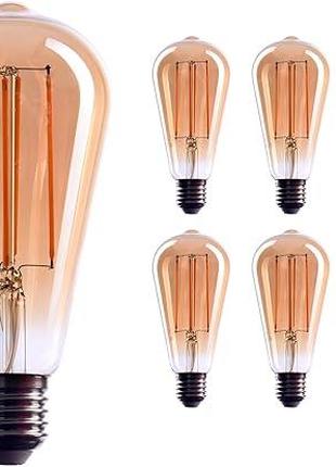 Комплект 6 штук Лампа Эдисона с цоколем E27 CROWN LED 4 Вт, те...