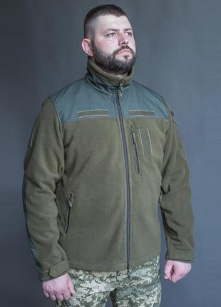 Демисезонная тактическая куртка военная флисовая темная олива ...