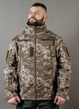 Куртка тактическая камуфляж Soft shell М14 пиксель Куртка воен...