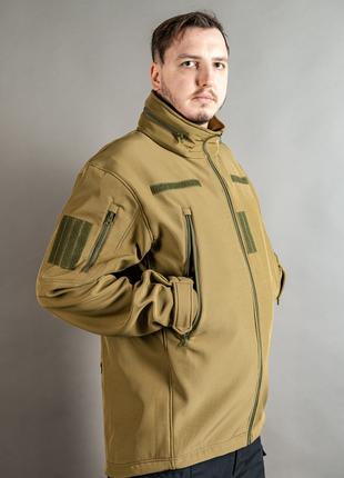 Тактическая куртка демисезонная Soft shell койот Куртка военна...