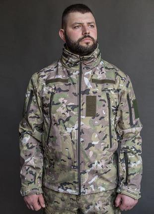 Куртка тактическая камуфляж Soft shell мультикам Куртка военна...
