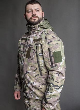 Тактична куртка демісезонна Soft shell мультикам Куртка військ...