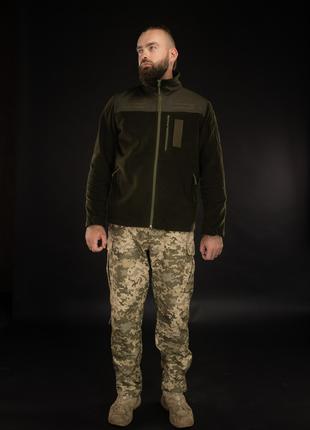 Демисезонная тактическая куртка военная флисовая темная олива ...