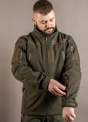 Куртка військова тактична Soft shell олива Куртка демісезонна ...