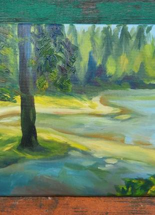 Картина олією "Пейзаж озера Синевір"
