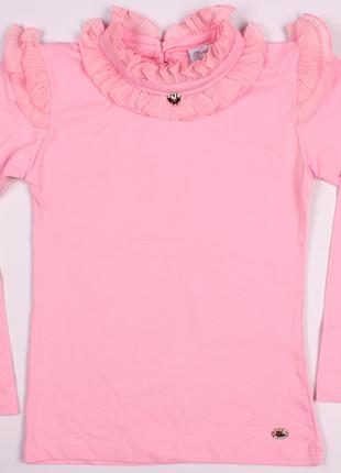 Водолазка / блузка / гольф для девочки розовая с длинным рукав...
