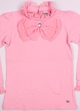 Водолазка / блузка / гольф для девочки розовая с длинным рукав...