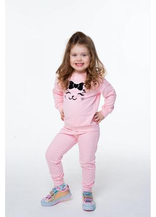 Спортивный костюм для девочки хлопковый розовый р. 104, 110
