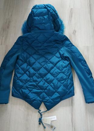Коротка осіння куртка для дівчинки синя Rinascimento р.XS