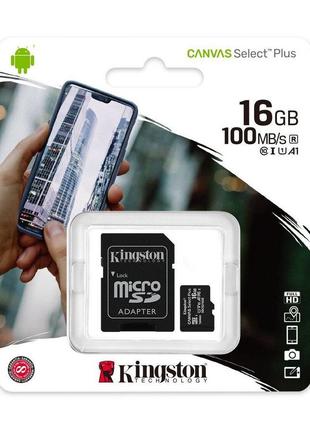 Карта памяти Kingston microSDHC 16GB Class 10