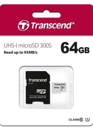Карта памяти Transcend microSDHC 64GB Class 10