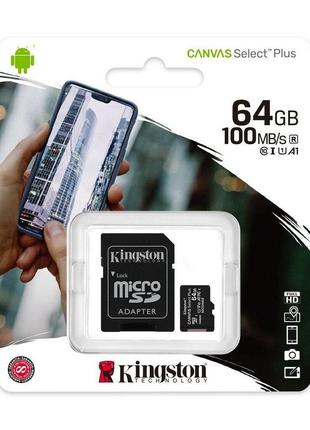 Карта памяти Kingston microSDHC 64GB Class 10