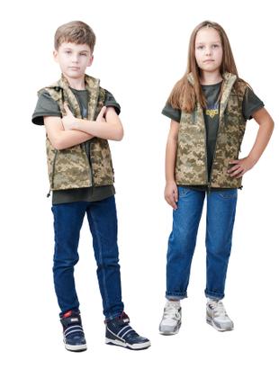 Жилет детский ARMY KIDS Скаут камуфляж Пиксель на подкладке