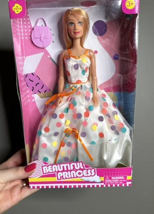 Кукла Барби в платье в горох Белый Fashion Doll 8452 б