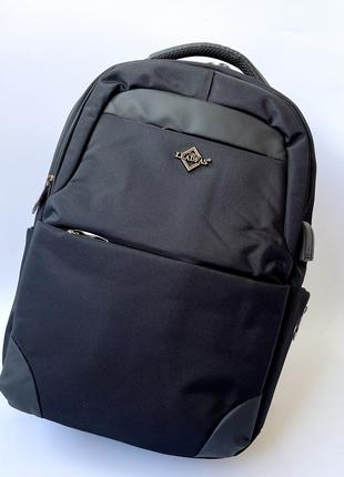 Чоловічий рюкзак для ноутбука міський чорний синій сірий з usb...