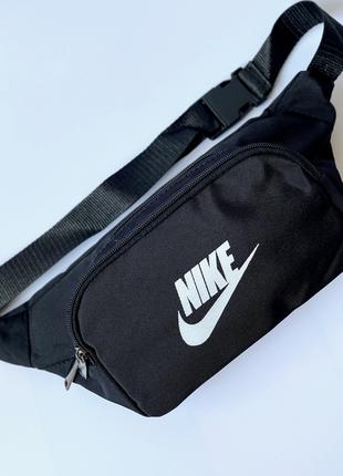 Сумка на пояс бананка молодежная спортивная NIKE черная серая ...