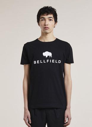 Мужская футболка Bellfield - Черная с принтом логотип (чоловіч...