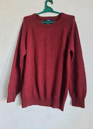Теплий светр з нашивками на ліктях,100%вовна,великий розмір