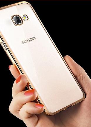 Чехол для Samsung A7 A710 силиконовый с цветным ободком