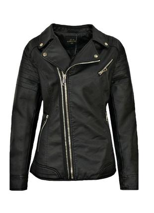 Женская черная куртка косуха большые размеры