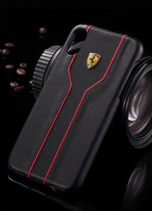 Кожаный чехол Ferrari для Apple iPhone XS Max