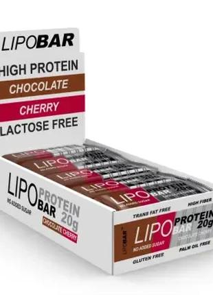 Протеїнові батончики без цукру LIPOBAR Lipo Protein Bar 20x50 g