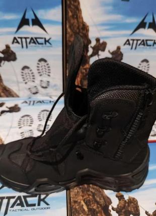 Тактичні берці чорні Attack, черевики ЗСУ, тактичне взуття зима