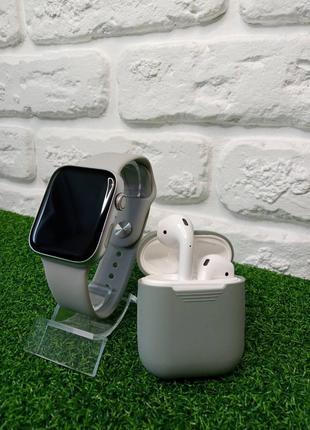 Стильные наушники Apple AirPods 2 + Apple watch 6/44mm Стильны...