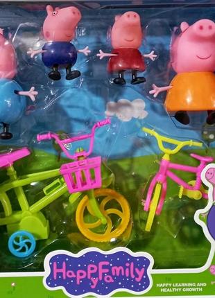 Игровой набор семья свинки Пепа велосипеды