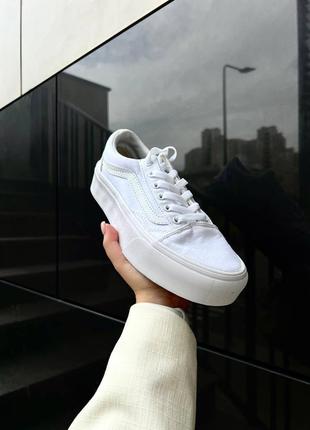 Кеди vans old school white platform