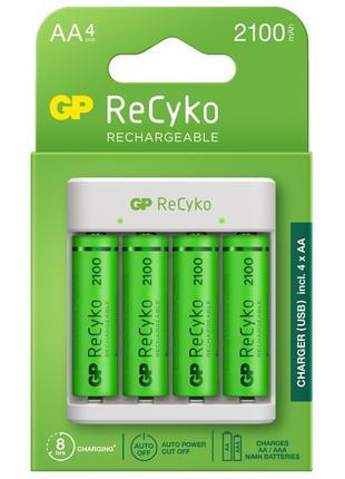 Зарядний пристрій до акумуляторних батарей GP ReCyko USB 4-slo...