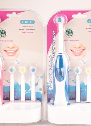 Електрична зубна щітка Electric ToothBrush Зубна щітка з 4 нас...