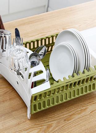 Органайзер для посуды Compact Dish Rack Складная настольная су...