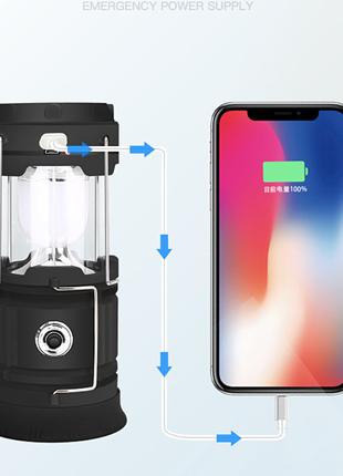 Туристический фонарь-лампа на солнечной батарее с функцией пав...