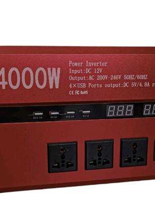 Инвертор Power Inverter 4000W 001 12V-220V модифицированный си...