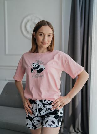 Пижама женская, Комплект для дома и сна шорты и футболка