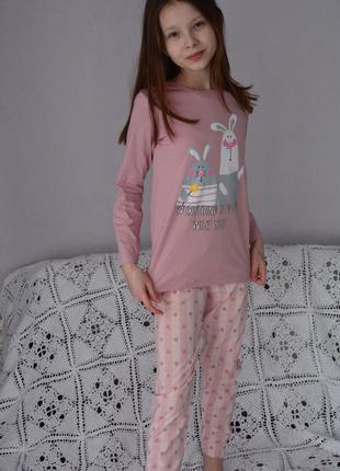 Красивая и стильная детская пижама для девочки (штаны и кофта)