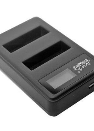 Зарядное устройство двойное с дисплеем для GoPro 4 Black\Silver
