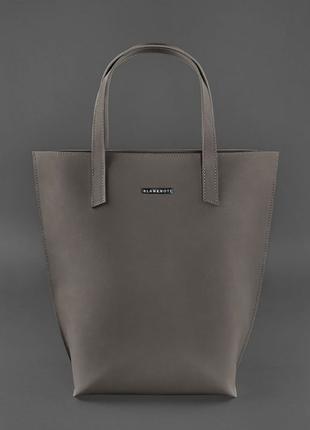 Кожаная женская сумка шоппер, шопер из натуральной кожи бежевая
